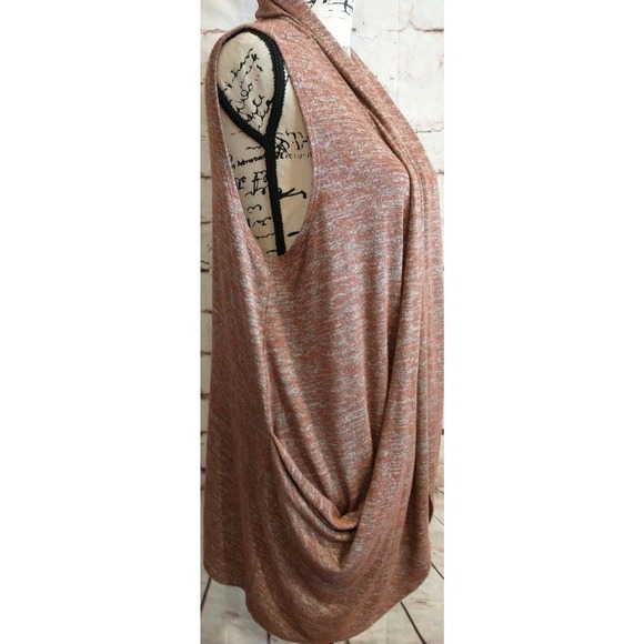 LOGO Lori Goldstein Women's Sz Large Rust Clay Slouchy Vest Open Cardigan Fall - Picture 2 of 6